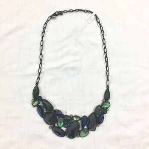 NWT Lia Sophia Green Blue Statement Necklace